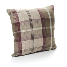 Cuthbert and Black Highland Mist Tartan 16n x 16n Cushion Cover in Burgundy