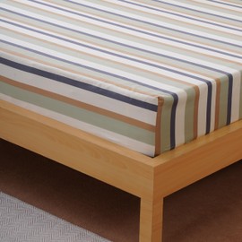 Sheet Story Bamboo Double Fitted Sheet - 41cm Deep Pocket, 400 Thread Count Fitted Bed Sheets Double - Soft, Cooling and Hypoallergenic Double Bed Sheet - Stripe Extra Deep Fitted Sheet Only