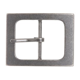 1 1/2" (38 mm) Nickel Free Single Prong Rectangular Belt Buckle, Silver Grey
