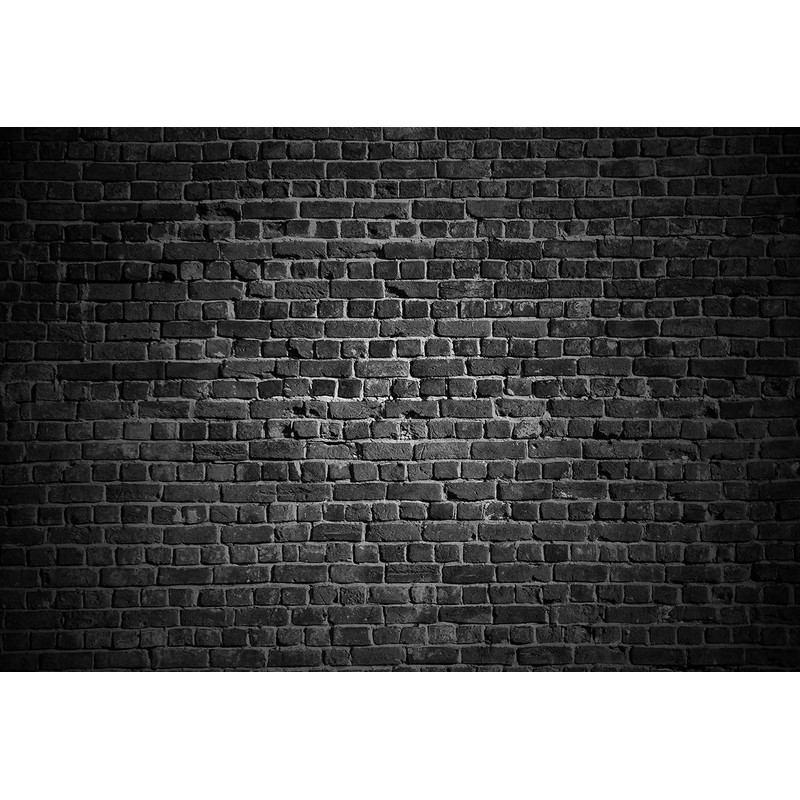 8x6ft(250x180cm) Black Brick Wall Photography Backdrops for Portrait Soft Fabric
