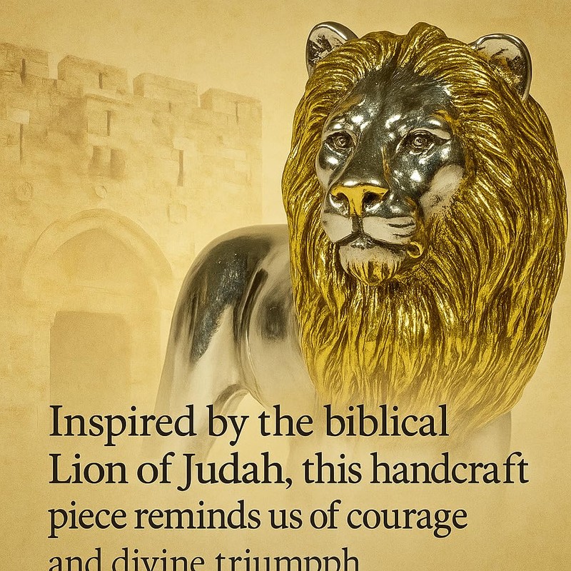 3 ARCHES USA Lion of Judah Statue - Metallic Gold