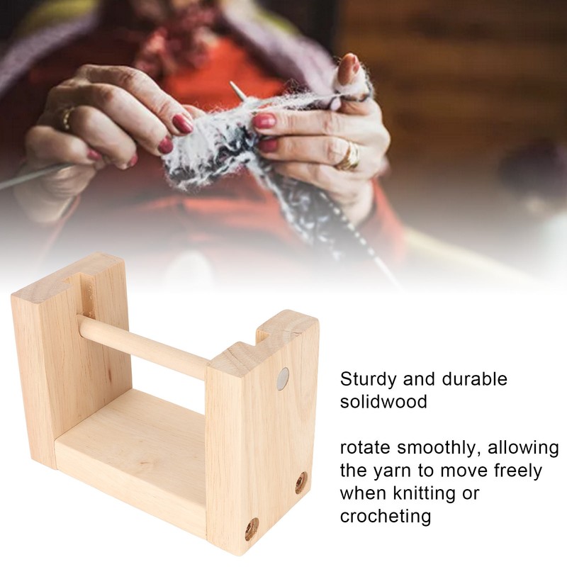 Wooden Yarn Holder 5.1in Long Sturdy Smoothing Rotatable Easy Assembly