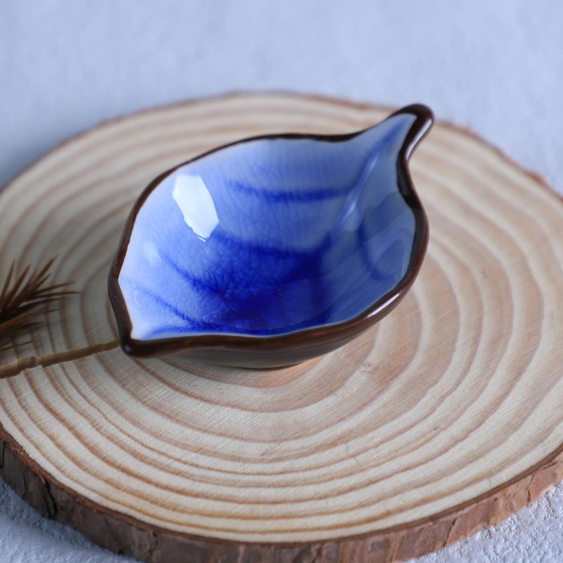 Colias Wing Colorful Leaf Shape Design Multipurpose Porcelain Side Dish