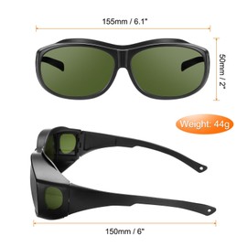 HARFINGTON Welding Safety Glasses IR Shade 5 Green PPE Protective Glasses Light-Proof Wrap-Around Lens Lightweight CE Certified Protective Welding Eyewear for Men Women Eye Protection