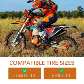 2.75/3.00-19 Heavy Duty Inner Tube, 70/100-19 Inner Tube Replacement, 19 inch Replacement Tire, for Motorcycle, Dirt Bike, Pit Bike and More [Thickened] (2 Pack)