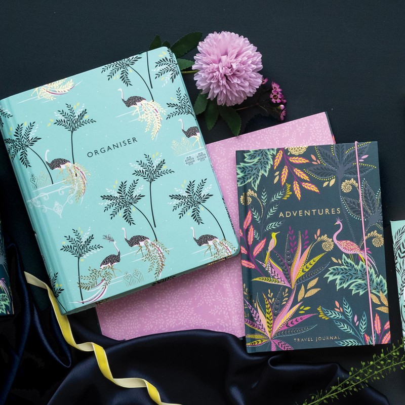 Sara Miller Savannah A5 Travel Journal with tabbed pages and