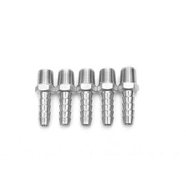 LTWFITTING Barb Fittings Stainless Steel 316 Connection 1/4 Inch Hose x 1/8 Inch Male Thread NPT (Pack of 5)