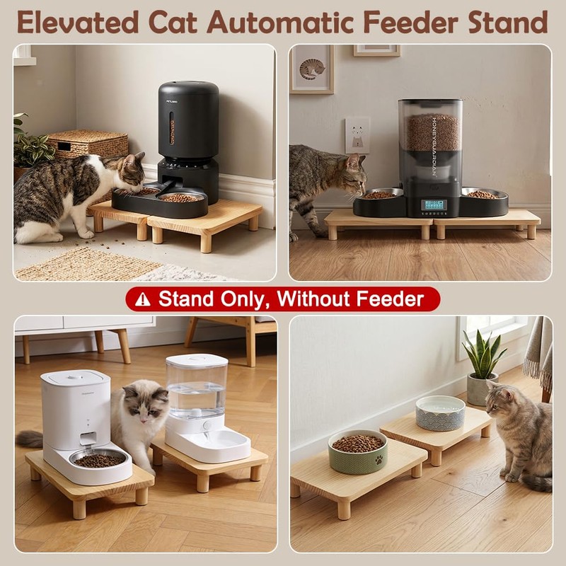 SZEE 2Pcs Cat Food Stand for Dual-head Automatic Feeder &
