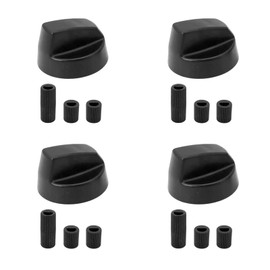 FortuneGlobe Universal Control Knobs with 12 Adapters Black for 6cm All Brands of Stoves