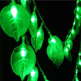 Dreamworth Green Leaf String Lights,33Ft/10M 100LEDs Battery Operated Green Leaf Fairy Lights with Remote Controller,Perfect for Christmas Bedroom and Decoration Courtyard Park Lighting