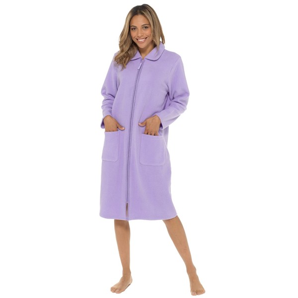 Undercover Ladies Zipped Soft Fleece Dressing Gown LN730 Lilac 22-24