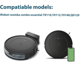 Replacement Parts Accessories for iRobot Roomba Combo Essential Vac 2 Y0110,Y0112,Y0140,Q0120 Q052 2 Main Brush Rollers, 8 Hepa Filters, 8 Side Brushes, 1 Brush Cleaning Tool