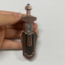 EDC Swords Mechanical Magnetic Push Slider Metal Toys Decompression Fidget Toys Brown