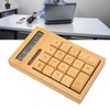 Wooden Calculator Solar Battery Powered 18 Keys Large LCD Display