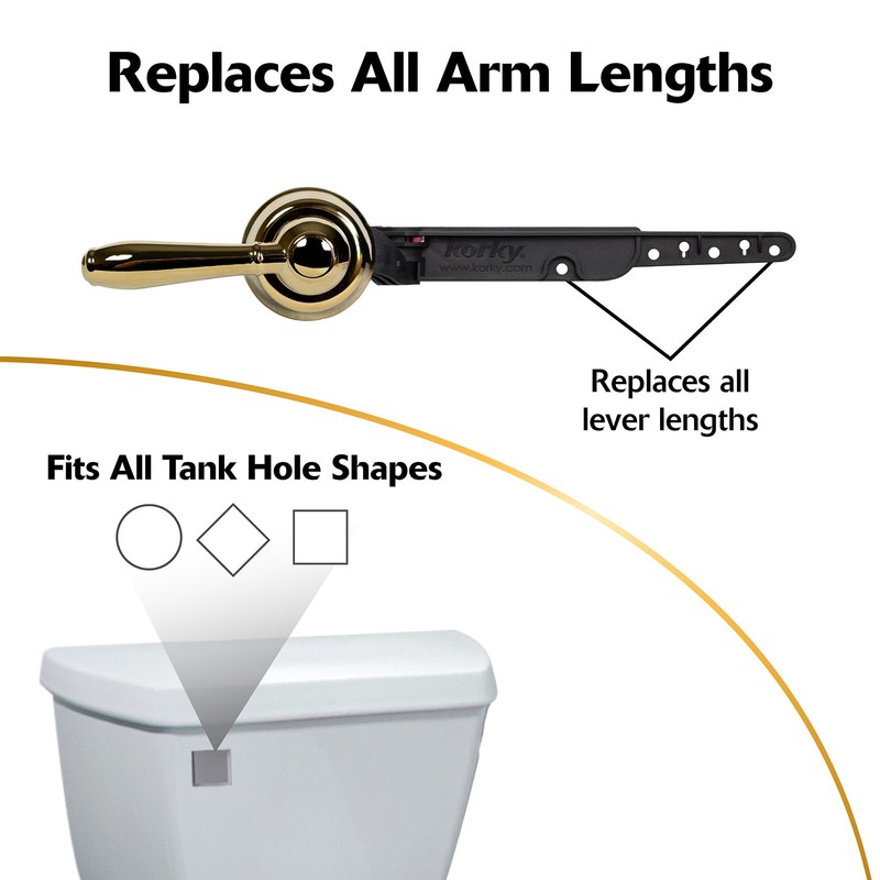 Korky 6021AM StrongARM Metal Tank Lever, Universal to Fit Front
