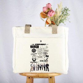 UJIMS K-POP Boy Group Gift Ateezz Character Fans Shoulder Tote bag Singer Album Inspired Gift Music Lover Merchandise (AteezzShoulderbag)