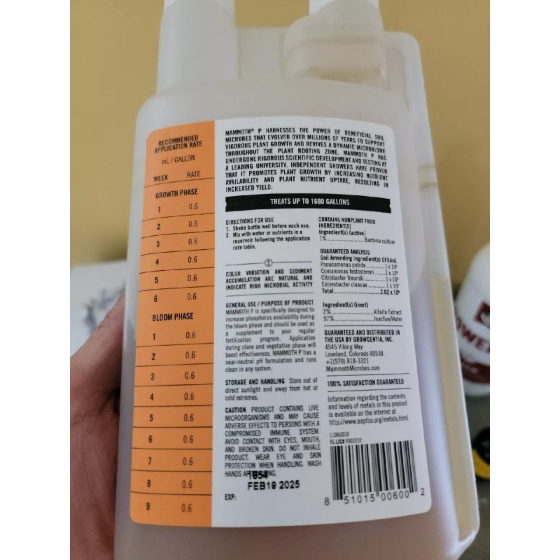 Mammoth P Bloom Booster 60mL Organic Microbial Inoculant *incl. DROPPER