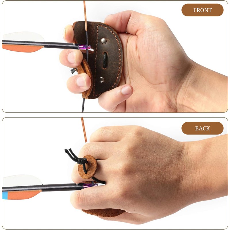 Toprank Leather Archery Finger Tabs - Handmade Finger Guard for