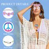 6PCS Hippie Costume Accessories Set, 60s70s Retro Hippie Glasses Peace