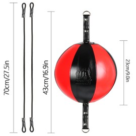 InnoLife Double End Punching Ball Striking Punching Bag Kit, Speed Striking Reflex Kit with Bungee Cords Perfect for Reaction, Agility, and Hand Eye Coordination Training (Black)