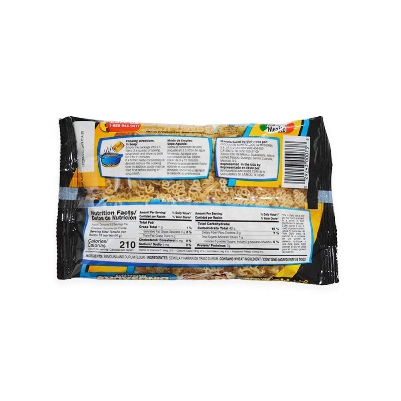 La Moderna Kids Dinosaur Pasta, Noodles, Durum Wheat, Protein, Fiber,