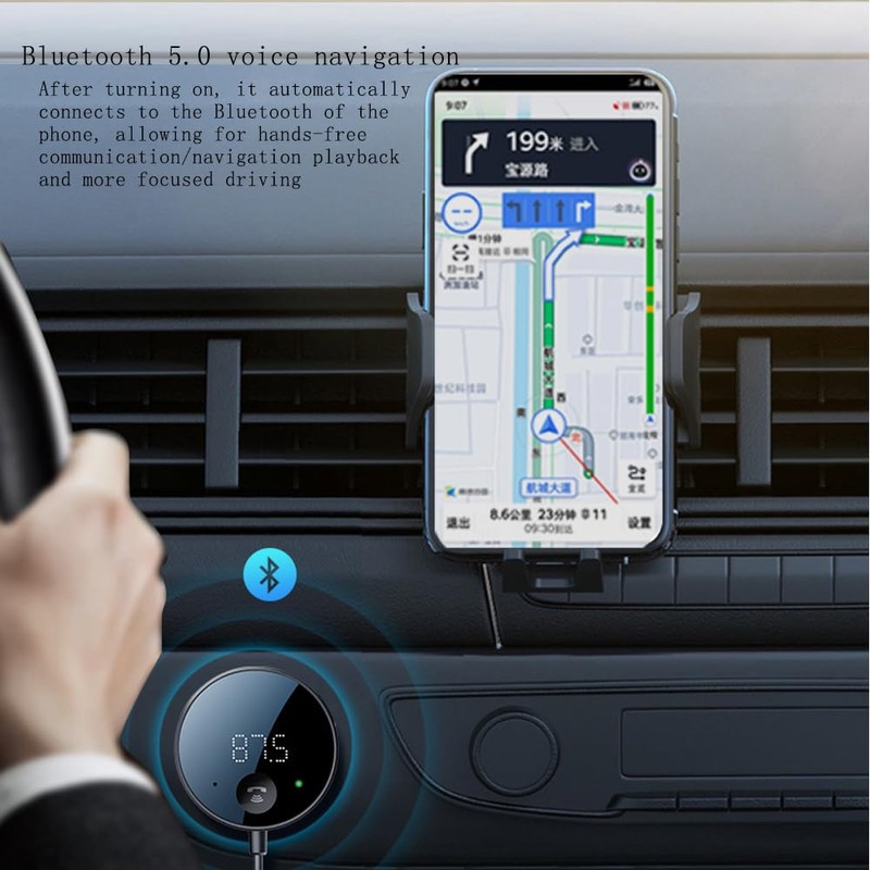 eppfun 2-IN-1 FM Transmitter & Bluetooth Receiver for Car, Wireless