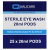 25x 20ml Qualicare Sterile Sodium Chloride Eye Care Wash Cleansing