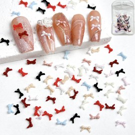 WFGKPXC Nail Parts Ribbons Set of About 50 3D 3D Cute Colorful Bowknot Nail Parts Ribbon for Resin Handmade Decoration Parts (Mini)