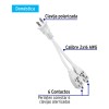 Multicontacto Con Cable Flexible Volteck 46353 Color Blanco