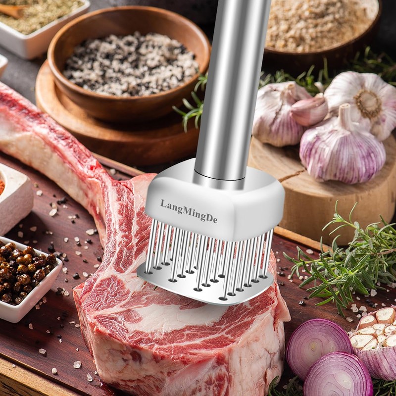 LANGMINGDE 316 Stainless Steel Meat Tenderizer Tool, 24 Sharp Needles
