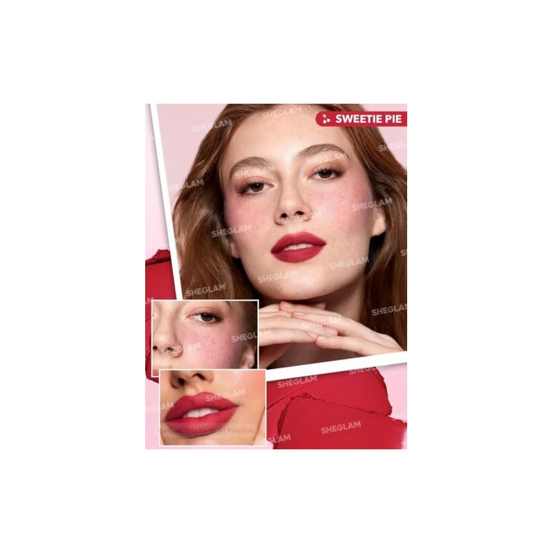 Sheglam Crema para Labios y Mejillas Apilables Very Cherry, 4