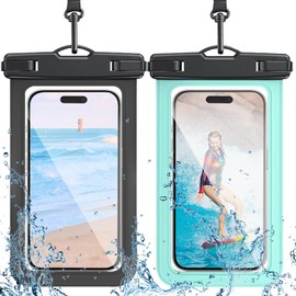 2 Pack Waterproof Phone Pouch with Adjustable Lanyard