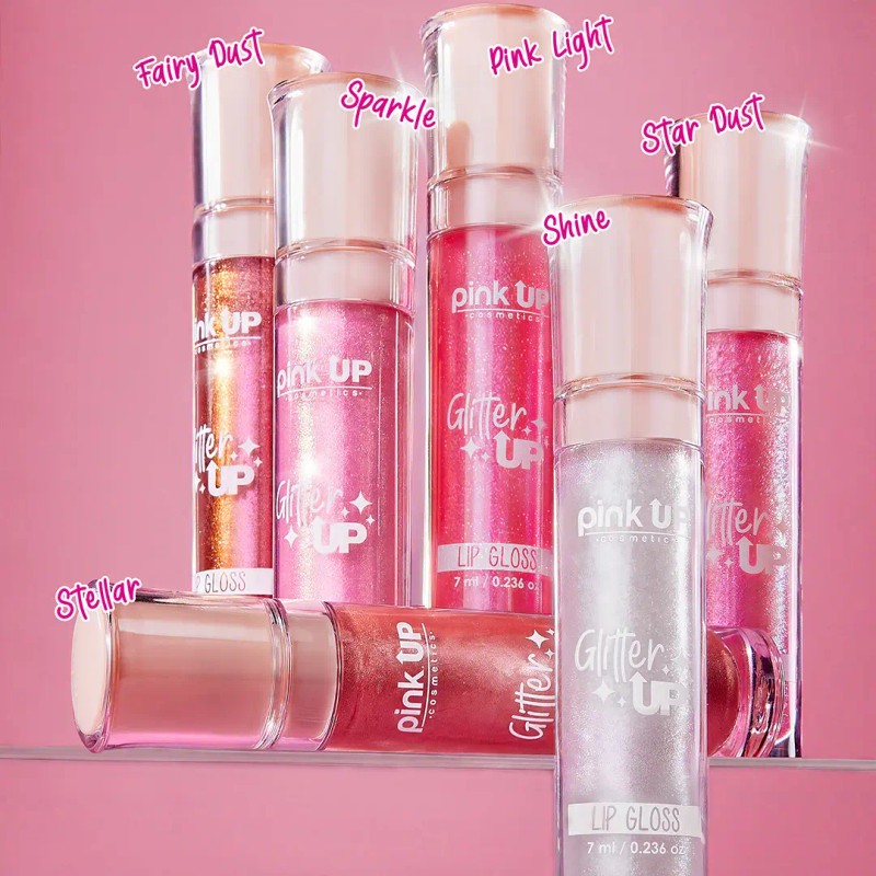Pink Up Glitter Up Labial Gloss Brillo Efecto Húmedo