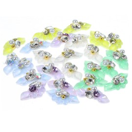 Gatuida 3D Pearl Flower Nail Charms 25pcs Nail Art Decorations Unique Resin Flower Design Suitable for DIY Manicure and Crafts