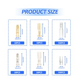 400PCS 3.9mm Bullet Connectors Male and Female Wire Connectors Block with Insulating Sleeves, Brass Bullet Terminal Connectors for Crimp Terminal Automotive Electrical Motorcycle Connector Kit