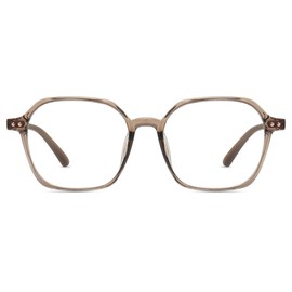 Firmoo Blue Light Filter Glasses Women Men Oversized Frame Against Headaches Anti-Reflective UV Protection Computer Glasses TR90, brown