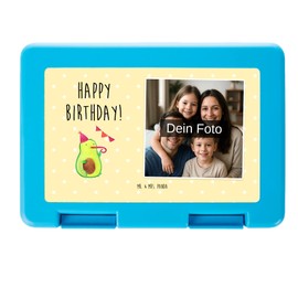 Mr. & Mrs. Panda Personalisierte Foto Brotdose Avocado Geburtstag - Gelb Pastell