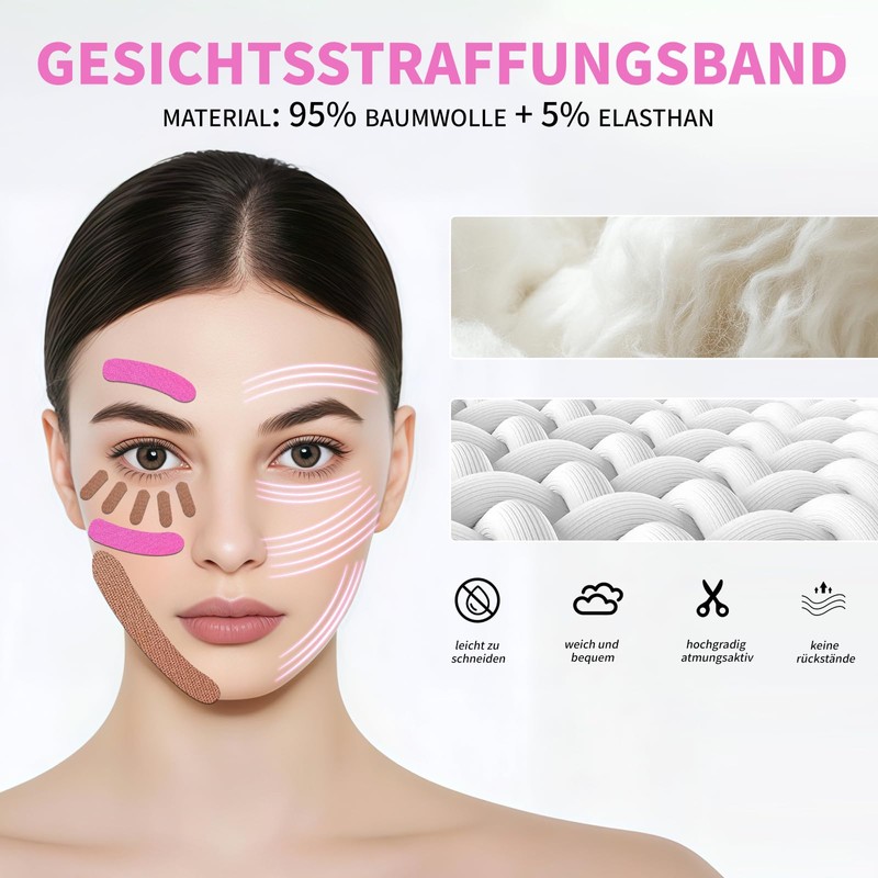4 Rolls Face Tape Lifting Face 2.5 cm x 5