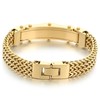 Klapgo Gold Stainless Steel Bracelet for Men with Cubic Zirconia,