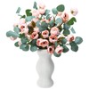 Thiccywoov 12 Pcs Spring Artificial Silk Peonies Arrangements Flowers Set