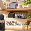 Under-Desk Cable Management Tray for Cord & Power Strip Storage