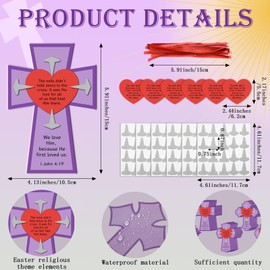 DoubleFill 30 Sets Christian Easter Crafts Religious Sunday School Crafts Easter Christian Gifts Cross with Nails Hanging Ornament for VBS Church First Communion Classroom Activities, 5 Style