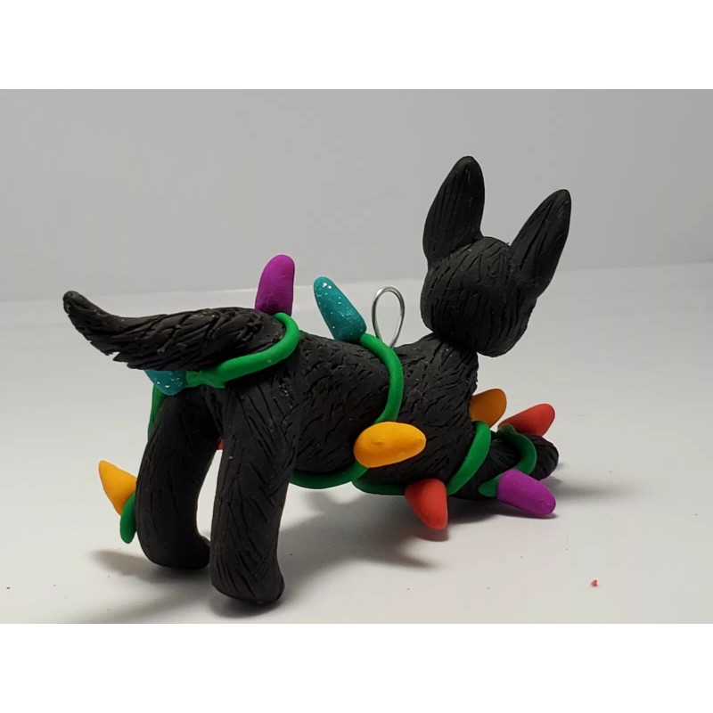 Celtic Forest Clay German Shepherd black Christmas Ornament TANGLED IN