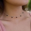 Lava Bead Drop Choker in Sterling Silver