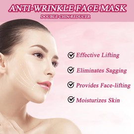 3PCS Double Chin Reducer,Chin Strap for Double Chin with Scraping Board,Chin Lift Mask with Aloe,Double Chin Strap,Chin Lifting Bands for Neck Stretch,V Lifting Face Lift Tape,Lifting Hydrogel Mask