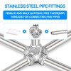 ERGAOBOY 1 Piece 3/4" BSP 5 Way Stainless Steel Cross