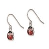 Sterling Silver Dangle Earrings with Enameled Lady Bugs