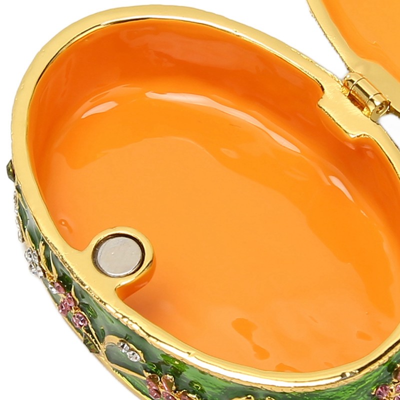 Hand Painted Flower Trinket Box Classic Realistic Detail Hinged Jewelry