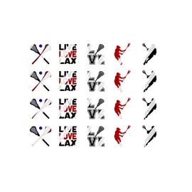 Lacrosse Set #2 Nail Art Decals