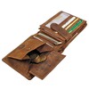 GoBago Men's Leather Wallet RFID Protection Wallet, brown, Vintage